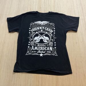 Zion Rootswear Johnny Cash Genuine American Rebel Arkansas Black T Shirt Large